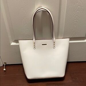 Rebecca Minkoff White Tote with Gold Accents